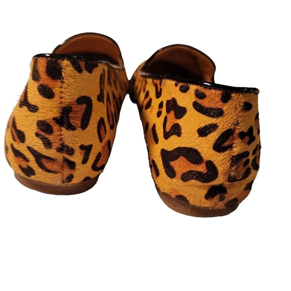 J Crew Factory Womens Shoes Size 8 Calf Hair Smoking Loafers Leopard Flats - Picture 4 of 6